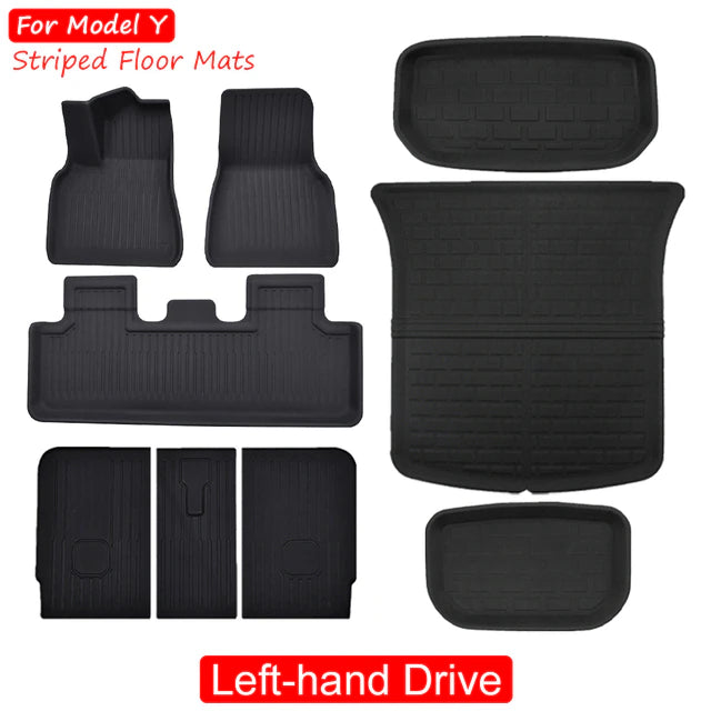 All-Weather Waterproof XPE Floor Mats, Frunk Trunk Cargo Liner Mat, Rear Seat Back Anti Dirty Pad For Tesla Model Y 2020 - 2023